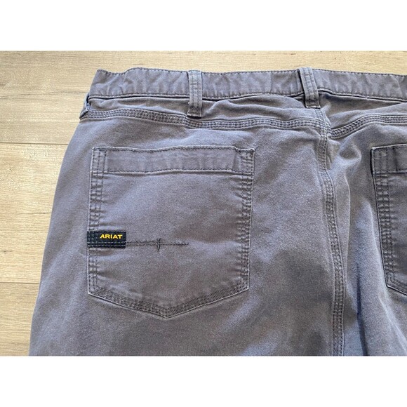 Ariat Rebar M4 Mens 42X34 Relaxed Straight Gray Durastretch Cargo Pants - Picture 10 of 10